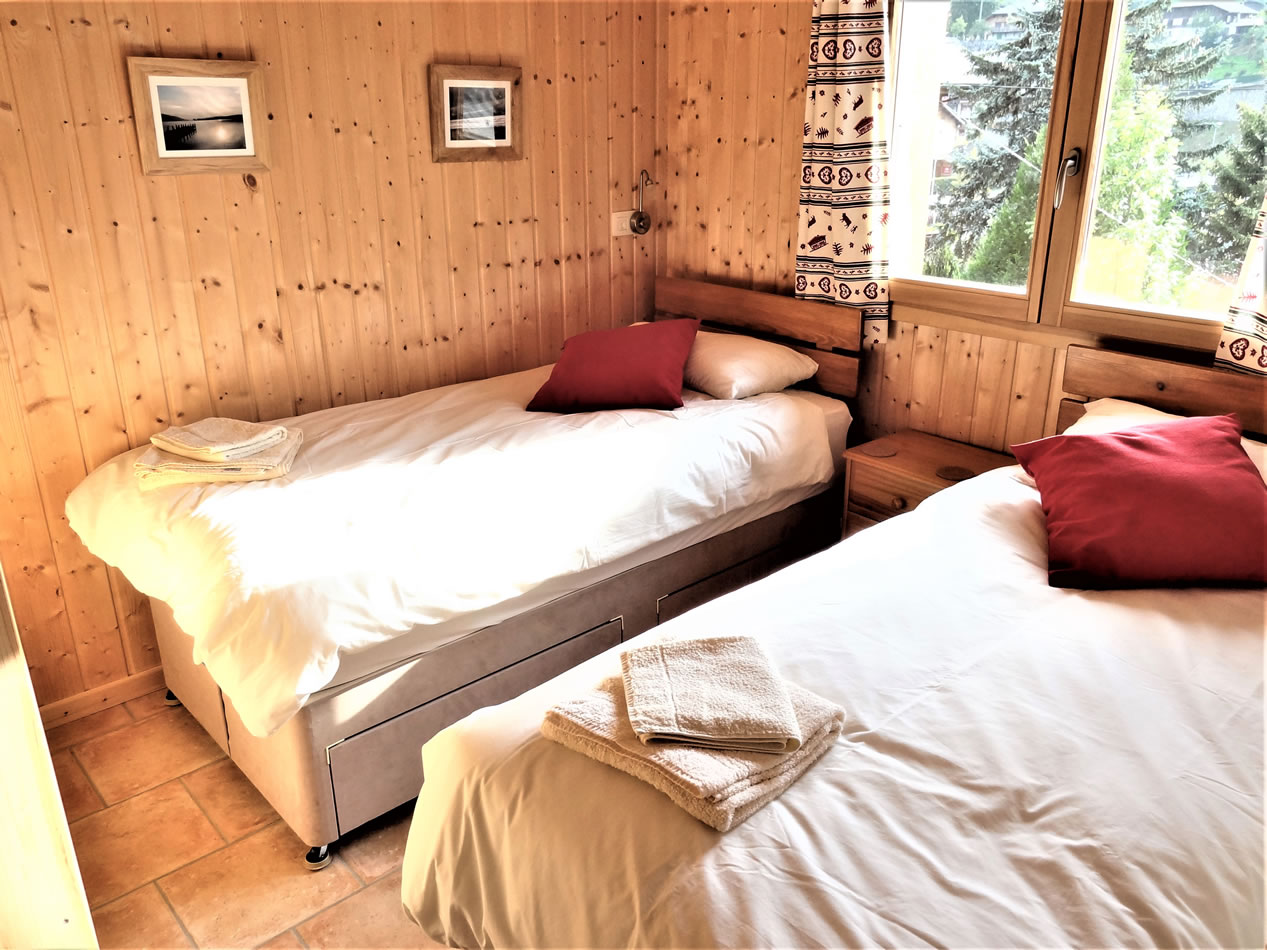 Chalet Chanterelle lower floor twin bedroom